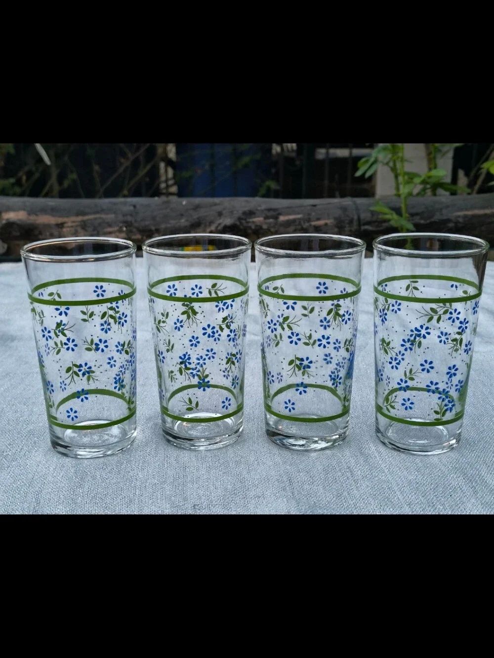 Set of 4 Vintage Ditzy Floral Drinking Glasses
